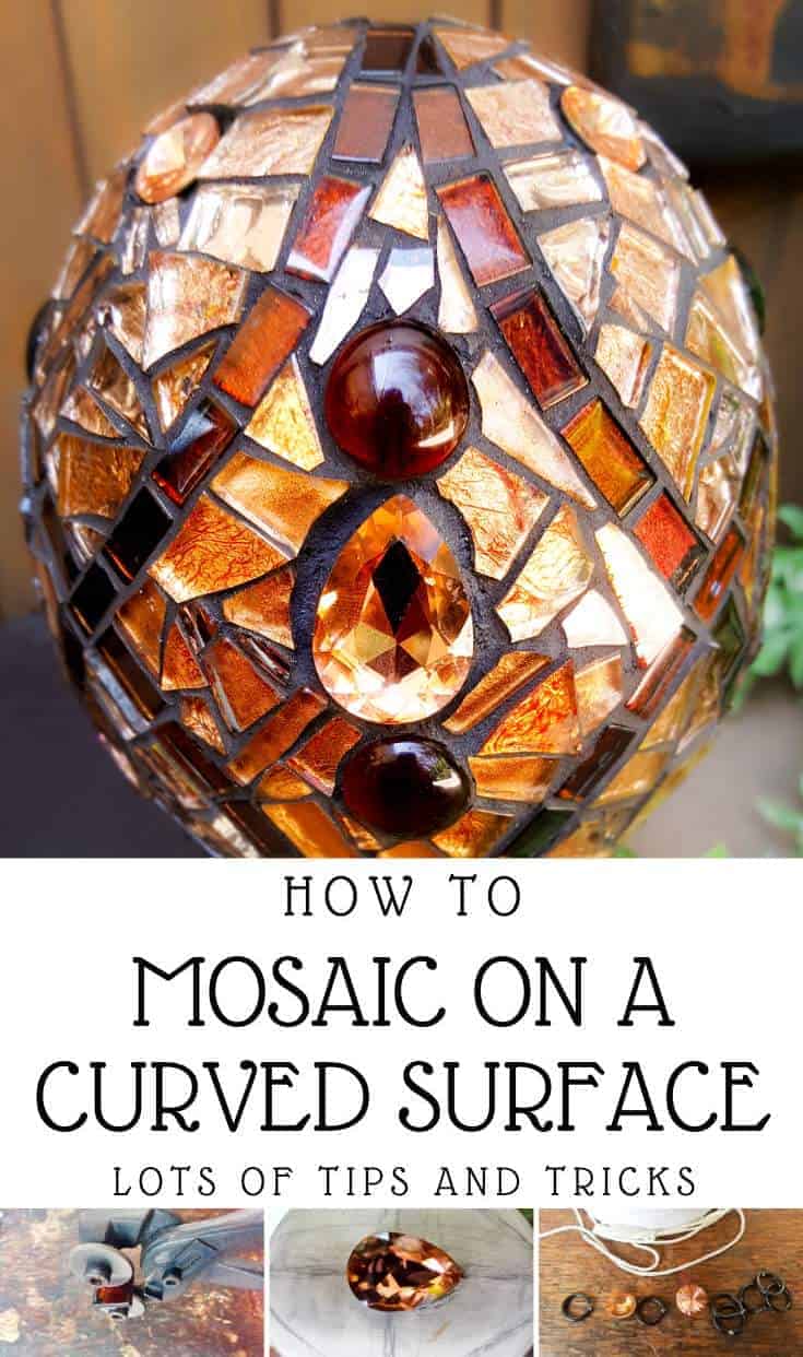 How to make a beautiful Faberge Mosaic Egg. Includes all the tips and tricks you need to know to mosaic on a curved surface #Mosaicart #FabergeMosaic #MosaicTips #acraftymix #Mosaictricks #MosaicDIY #MosaicHowTo #RussianEggs