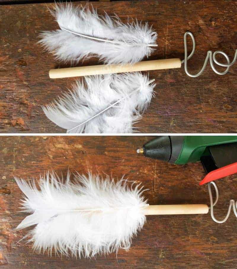 Glue on some cruelty free feathers on the back #gallerywall #acraftymix #valentinesday #lovearrow #bohodecor #lovedecor #DIYArrowdecor #ArrowPrintable #arrowDIY #arrowcrafts #DIYWirewords