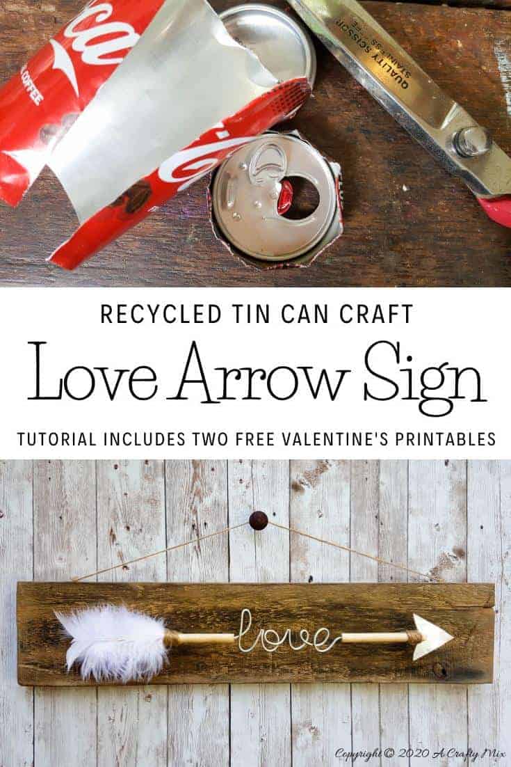Make a gorgeous LOVE arrow sign to add to your gallery wall. It&rsquo;s fun, easy and you can customize the wire words to fit your unique style. Includes two free printables #gallerywall #acraftymix #valentinesday #lovearrow #bohodecor #lovedecor #DIYArrowdecor #ArrowPrintable #arrowDIY #arrowcrafts #DIYWirewords