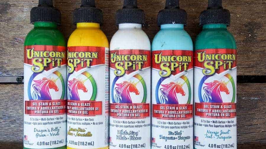 The Unicorn SPiT colors used to create the "Cracked up" paint effect on the planter #UnicornSpitTechniques #Windowplanter #UnicornSpitRustEffect #FauxRustEffect #ACraftyMix #PictureFrameRepupose #UnicornSpitIdeas #PictureFrameCrafts #SpillingPlanter