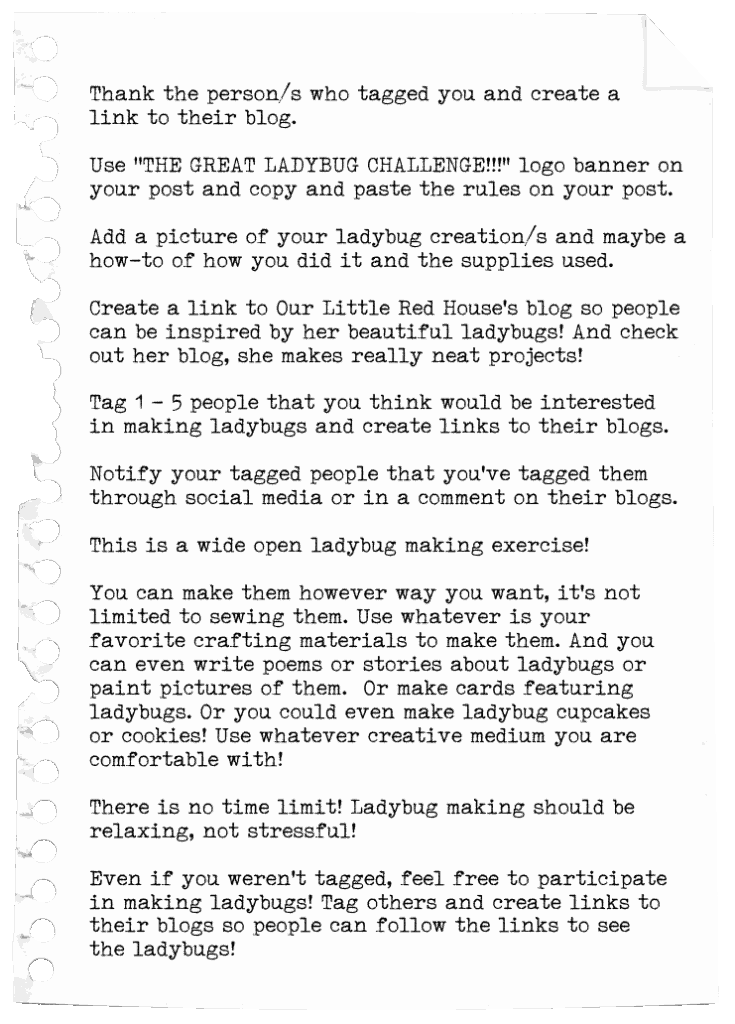 The Great Ladybug Challenge Rules #LadyBugcrafts #LadyBugIdeas #LadyBugDIY #ACraftyMix #Ladybugmosaic #LadyBird #LadyBugCrafts #LadyBirdCrafts
