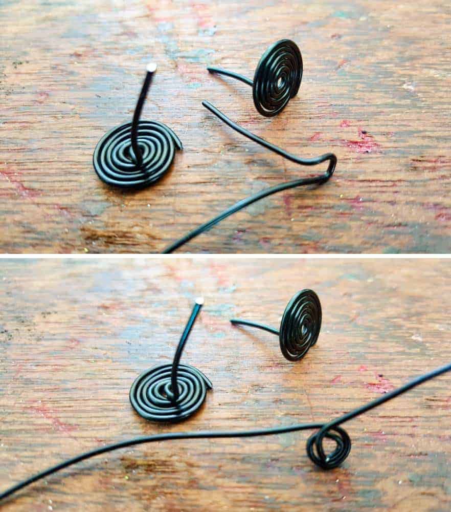 To make the ladybird spots use some jewelry wire. #LadyBugcrafts #LadyBugIdeas #LadyBugDIY #ACraftyMix #Ladybugmosaic #LadyBird #LadyBugCrafts #LadyBirdCrafts