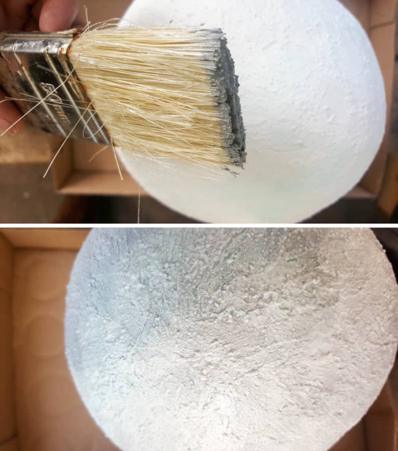 Adding the first wash of light grey to the giant egg #EasterEgg #GiantEgg #DIYConcreteEgg #ACraftyMix #FauxConcreteEgg #EasterCrafts #EasterEggCrafts