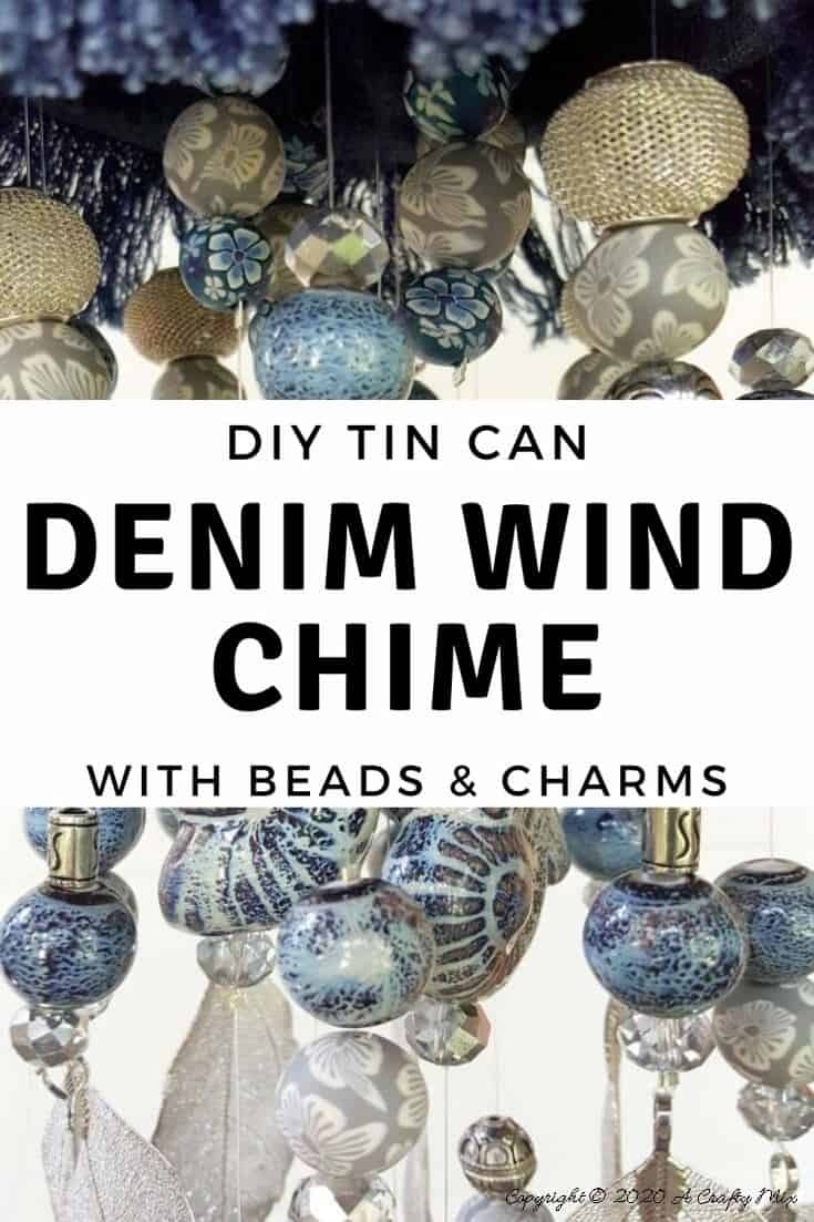 Repurpose an old pair of jeans to make this gorgeous wind chime. The full tutorial will show you how to make one using a tin can and an assortment of beads and charms. Get the step-by-step instruction @ACraftyMix 