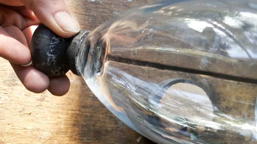 Use the 2 ingredient mold to make a custom fitted knob for the cloche #FairyGarden #FairyGardenIdeas #ACraftyMix #FairyGardenDIY #FairyBeachDIY #FairyGardenDesigns #ClocheDecor #ClocheIdeas #WineGlassCloche #ClocheDIY #WineGlassRepurpose #UnicornSPiT
