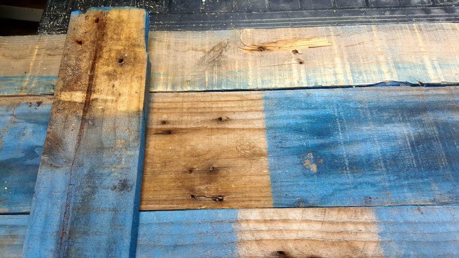 Measure and cut the repurposed pallets #Upcycling #Benefits #UpcycleSign #ACraftyMix #RepurposedLetters #RustyAlphabet #UpcycleStrong #InThisTogether #UpcyclingIdeas