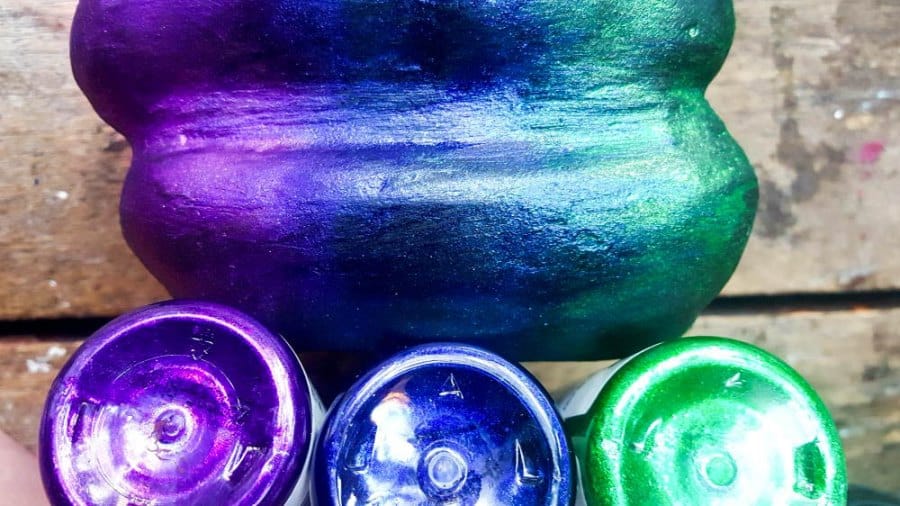 I used Violet Vulture, Sapphire Swift and Lavish Lovebirds Sparkling Unicorn SPiT on the concrete green pepper