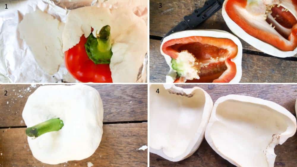 Steps in molding and demolding the green pepper