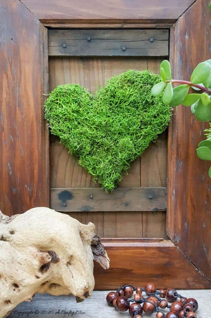 We love using moss in our craft projects, but unfortunately it dries and fades over time leaving your project looking bleh. Here’s an easy way to revive moss for craft projects and get it to look fresh and bouncy again. #tipsandtricks #freshenmoss #acraftymix #revivemoss #crafttutorial