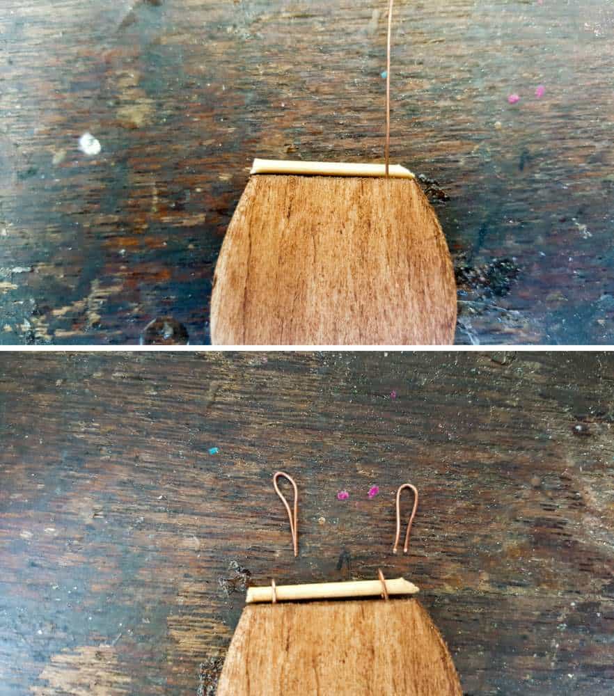 Making the hinge for the toilet seat - step 2