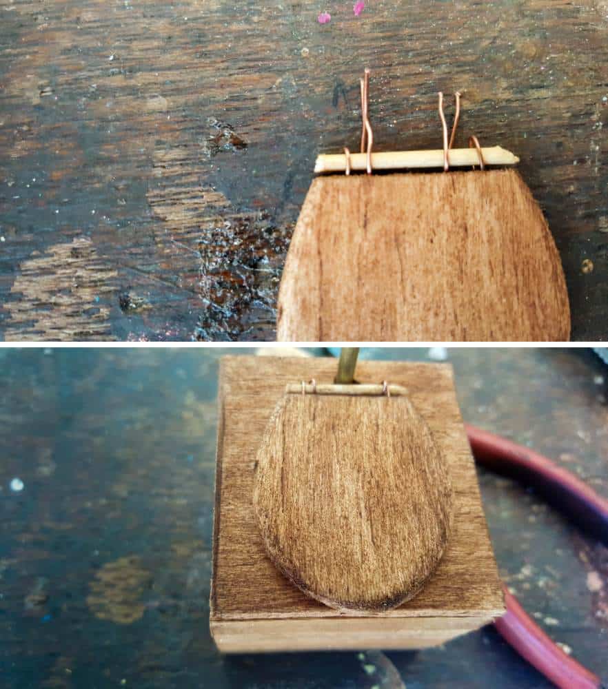 Making the hinge for the toilet seat - step 3