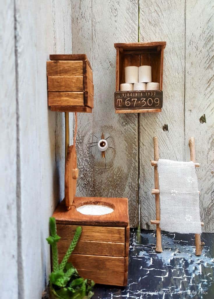 This easy tutorial will show you how to make a Miniature Victorian Toilet for your doll's house or fairy outhouse #dollshouseminiaturetutorial #ACraftyMix #miniaturetutorials #VictorianToilet #DIYMiniatureToilet #DIYMiniToilet