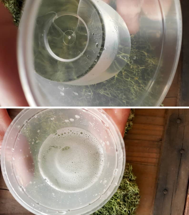 G;ycerin is easy to mix with water. Just shake well.