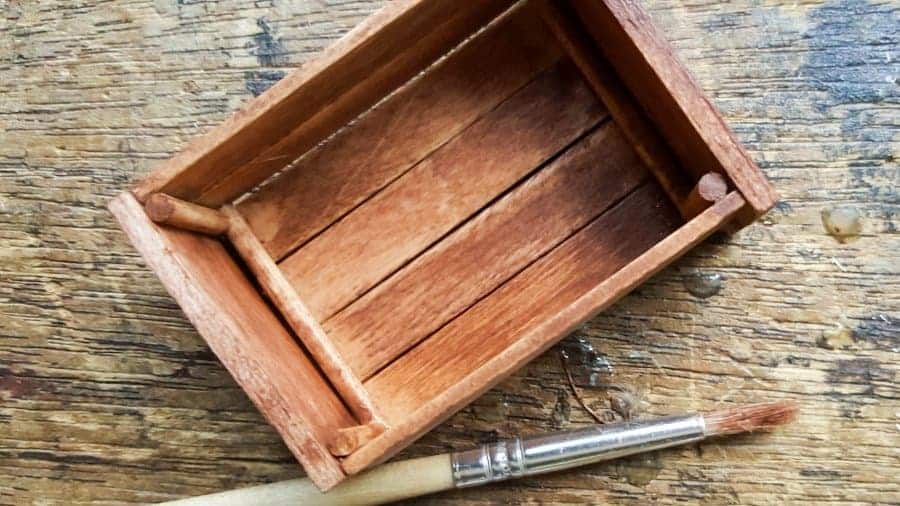Stain the crate in a color of your choice
