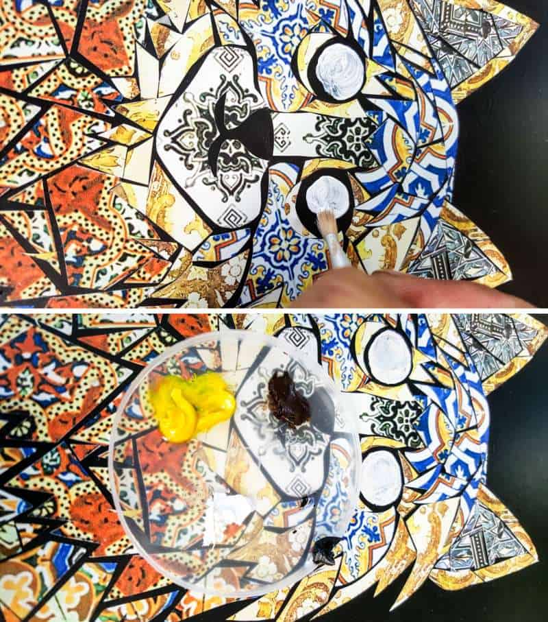 Paint the background of the eyes white to give you a good base to work from