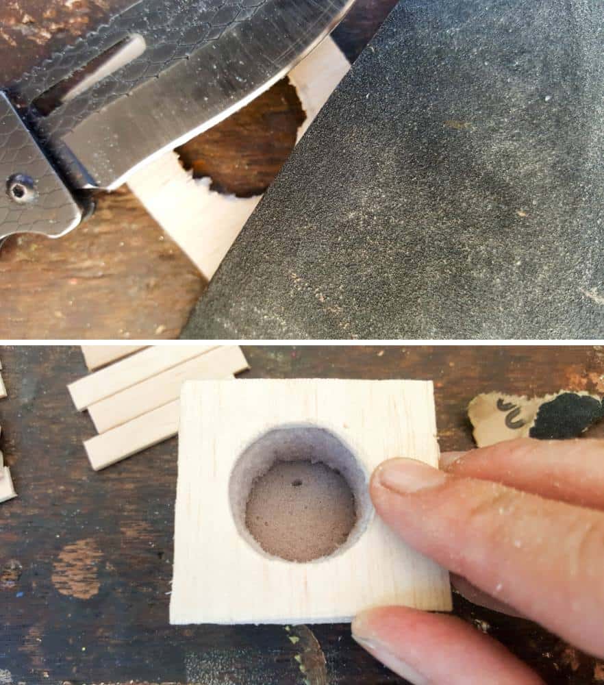 Sand and smooth the cut balsa wood and check that it fits properly