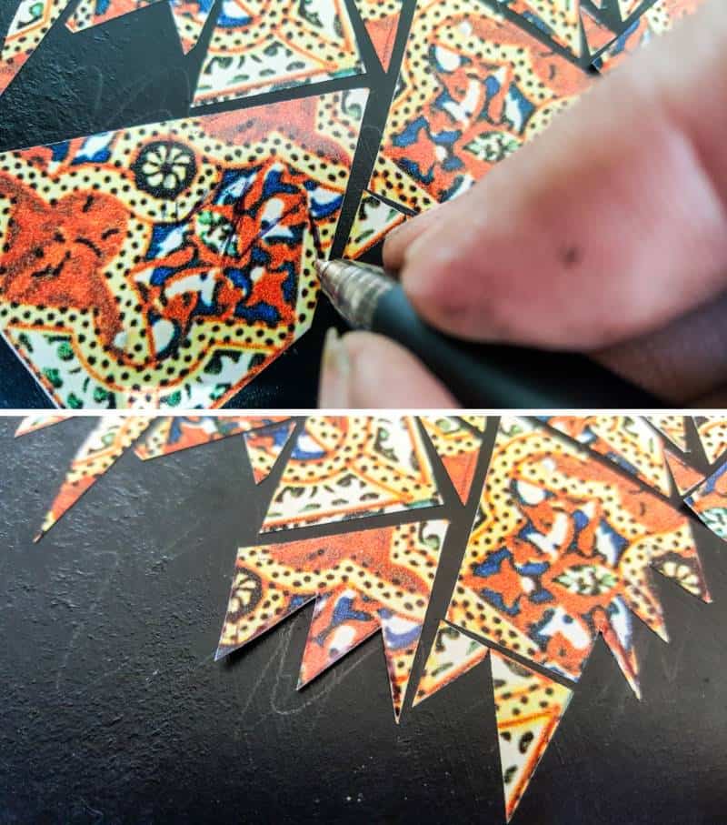 To cut intricate shapes use a pen to mark before cutting