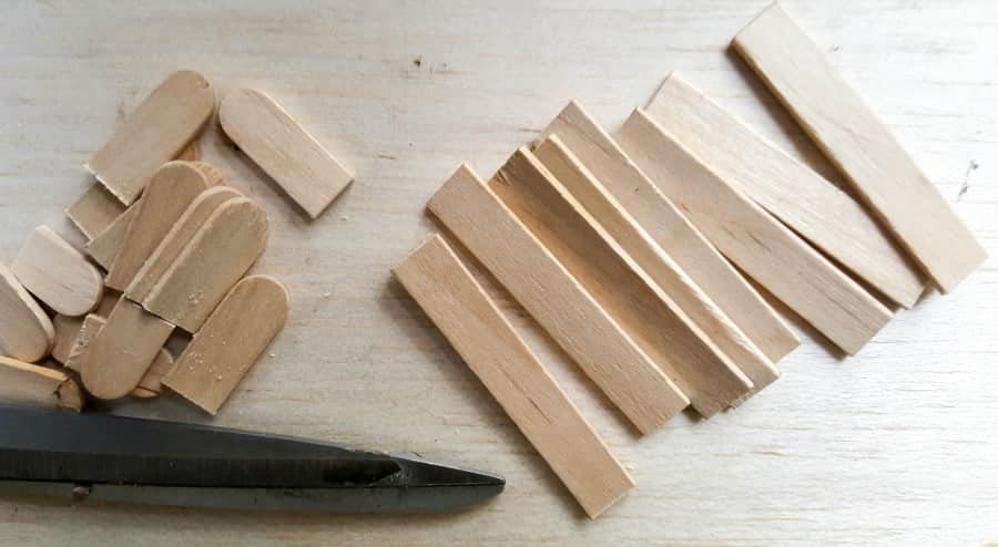 Cut the ice cream sticks based on your measurements