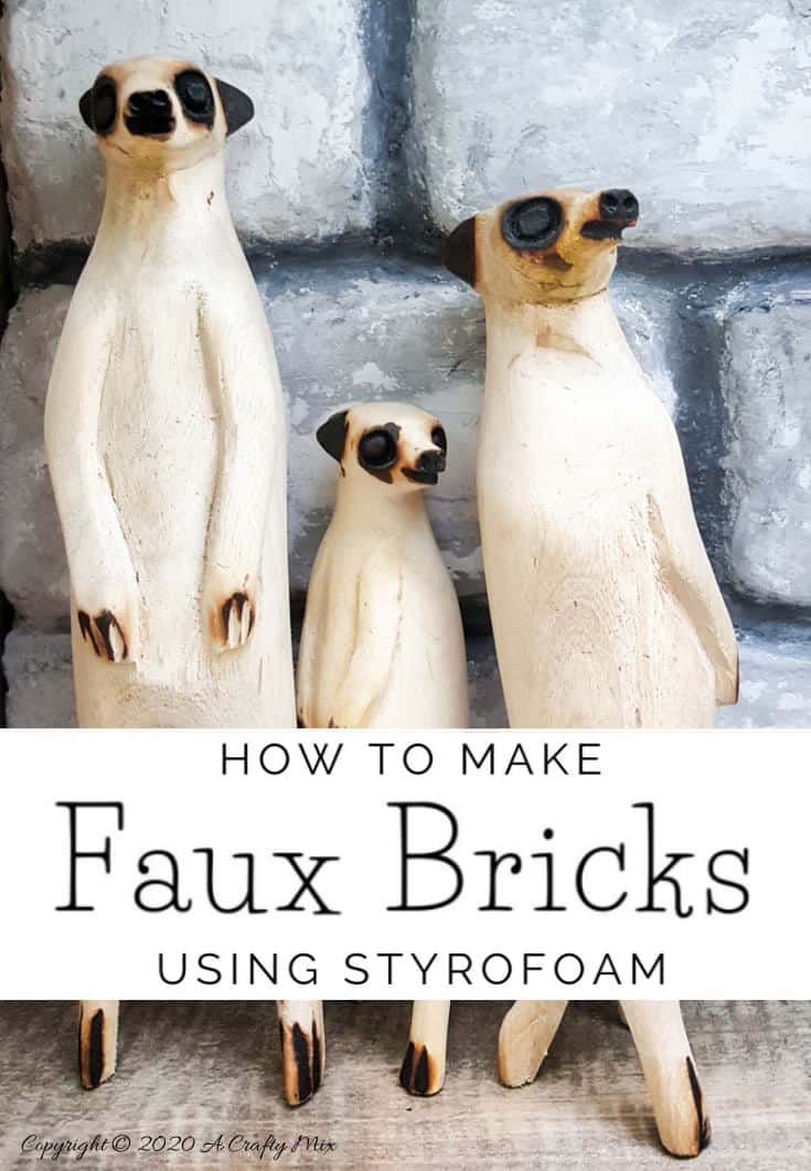 Take the traditional shadow box to a whole new level by adding faux bricks. This easy DIY tutorial will show you how to make your own shadow box in any size along with creating the faux bricks. #FauxBricksDIY #DisplayBoxDIY #ACraftyMix #BrickWallDisplaybox #DIYHomeDecor #FramedBricks