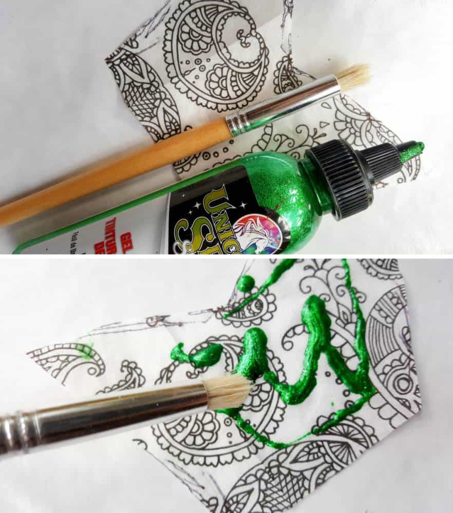 Paint the napkins you cut earlier with Sparkling Unicorn SPiT