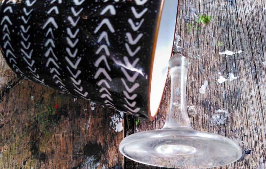 What you need to make the wine stem planters