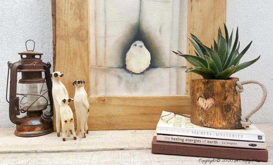 This eco-friendly branch mug planter is quick and easy to make and will add a touch of rustic elegance to your home decor. They make great gifts too #planterideas #acraftymix #ecofriendly #giftideas #branchrepurpose