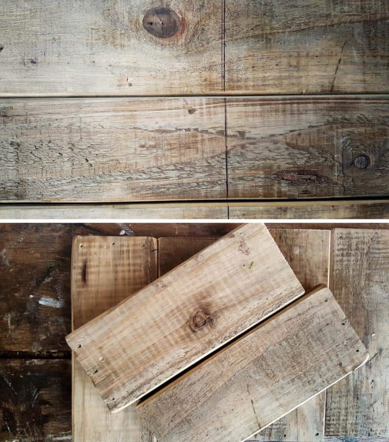 Cut the pallet wood into 6 equal sized pieces