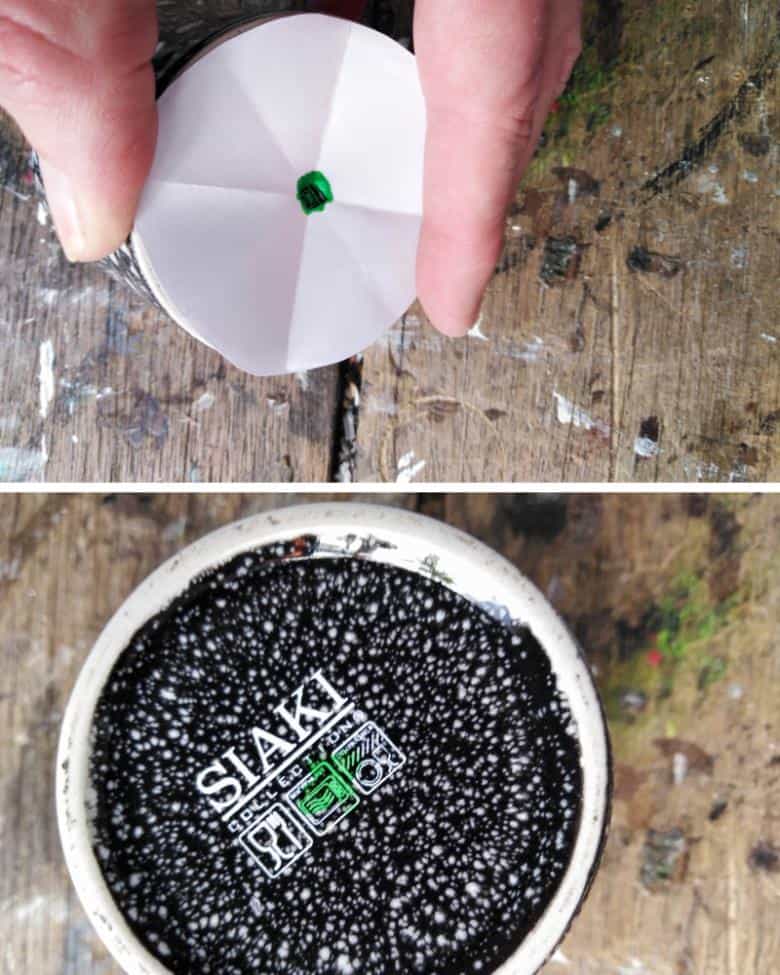 Mark the centre of the vessel you'll be using