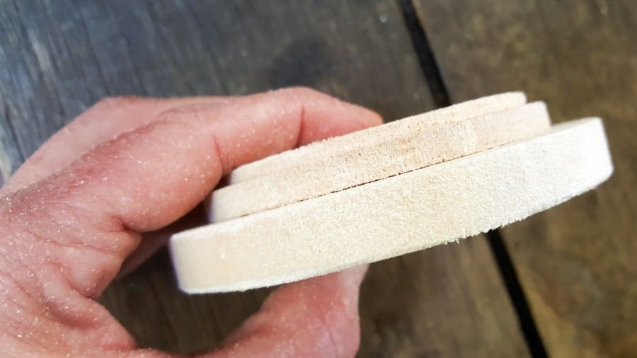Cut three different sized circles to add interest and height to the Sands of Time hourglass