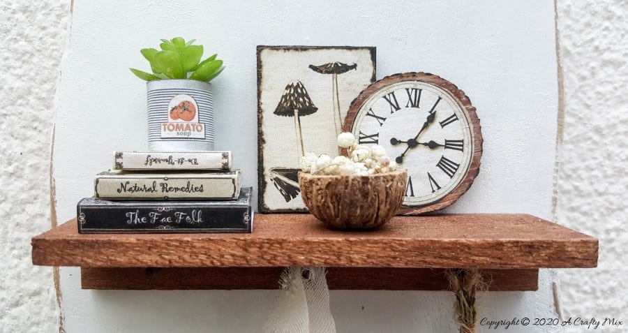 5 easy tips and tricks to making and planning miniatures. This detailed tutorial includes how to make everything in the photo #miniaturetips #cuttingboardrepurpose #acraftymix #miniaturetricks #dioramas