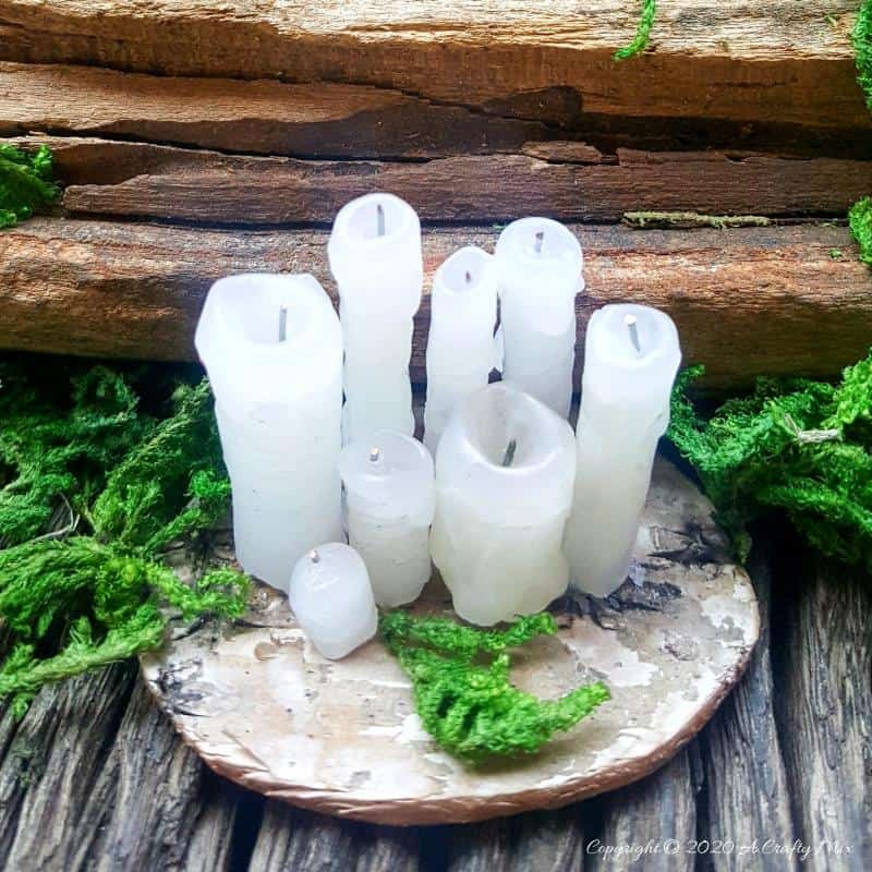 Human beings aren&rsquo;t the only creatures who love candles, the fae folk are fans too. Here's a quick and easy way to make a whole bunch of real fairy candles in no time at all. Perfect for your doll's house or if you just want to spoil your little friends #fairycandles #miniaturecandles #acraftymix #miniaturetutorial #tinycandles