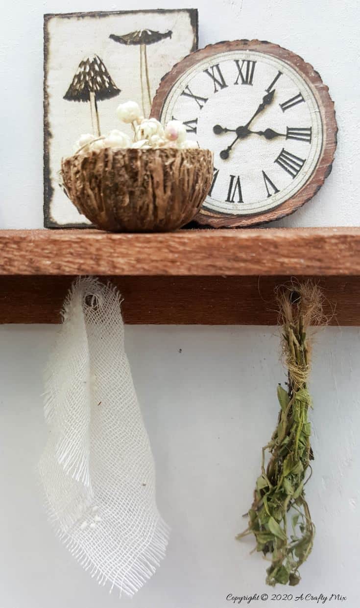 5 easy tips and tricks to making and planning miniatures. This detailed tutorial includes how to make everything in the photo #miniaturetips #cuttingboardrepurpose #acraftymix #miniaturetricks #dioramas