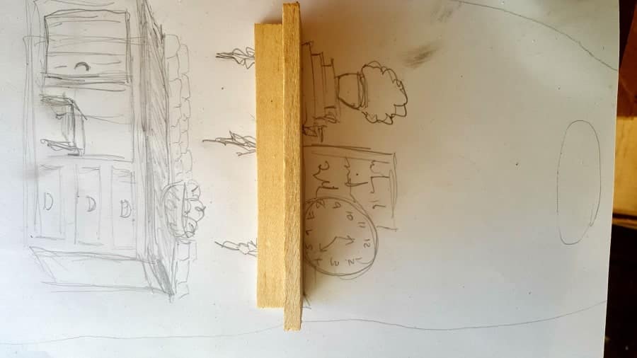 A simple piece of balsa wood becomes a shelf