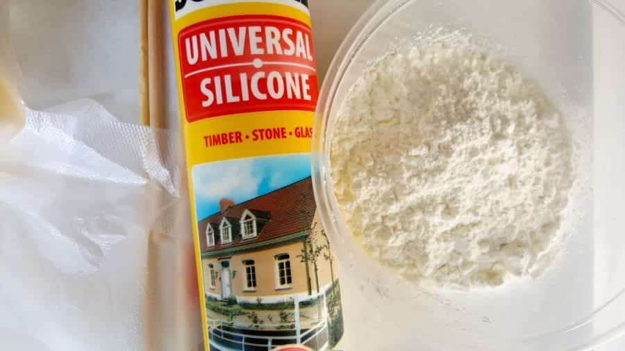 Make up a small batch of the 2 ingredient silicone mold using what you already have at home