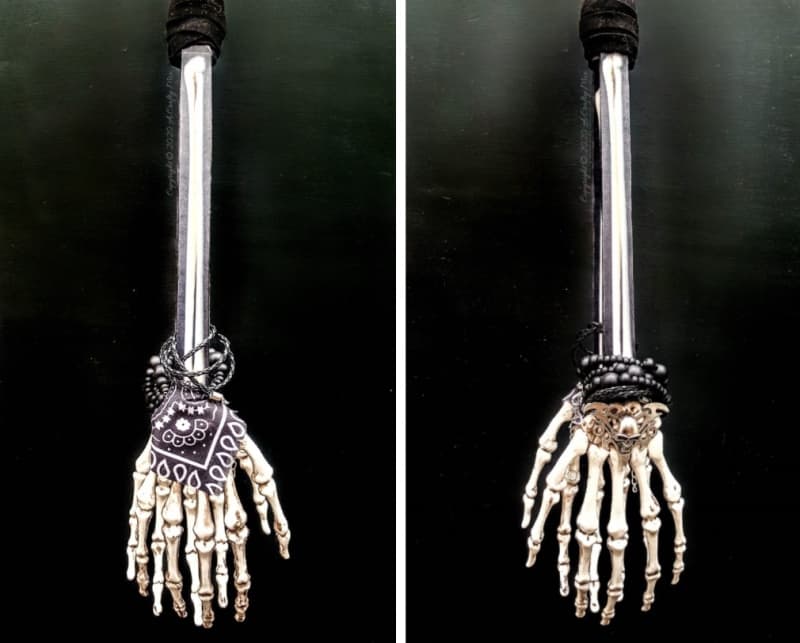 If you&rsquo;re looking for a fun Halloween repurpose idea that&rsquo;s functional and guaranteed to make your guests smile, then you&rsquo;ll love these skeleton hand ice tongs. #HalloweenCraft #SkeletonIceTongs #ACraftyMix #DIYHalloween #SkeletonTongs