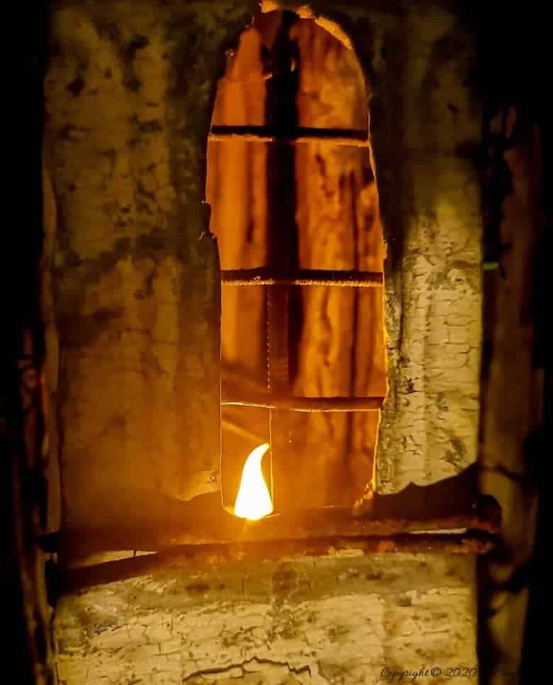 This easy to follow tutorial will show you to repurpose rusty scrap metal bits into a fairy bay window with lights. #FairyWindow #fairyCrafts #ACraftyMix #ScrapMetalRepurpose #TinCeilingTiles