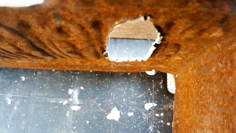 A view from the top of the fairy bay window form after bending the sides