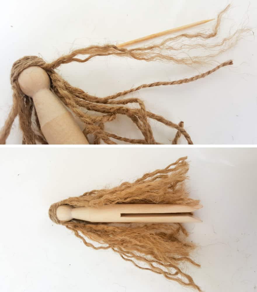 Split the twine threads to create gorgeous wavy locks of hair