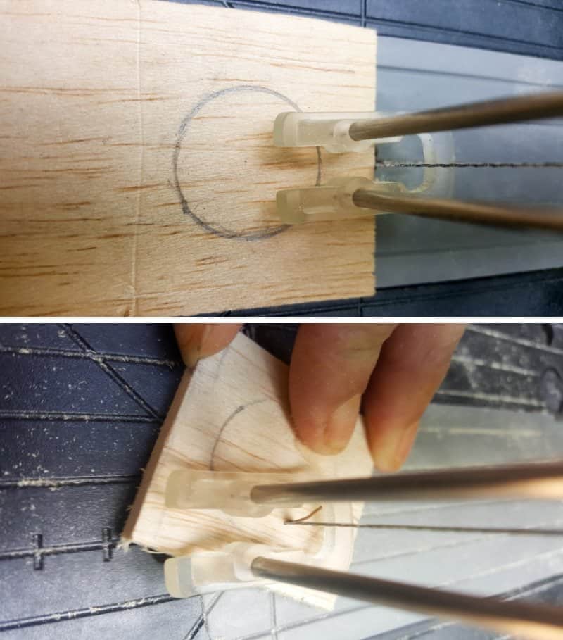Cut the balsa wood to fit the clock face