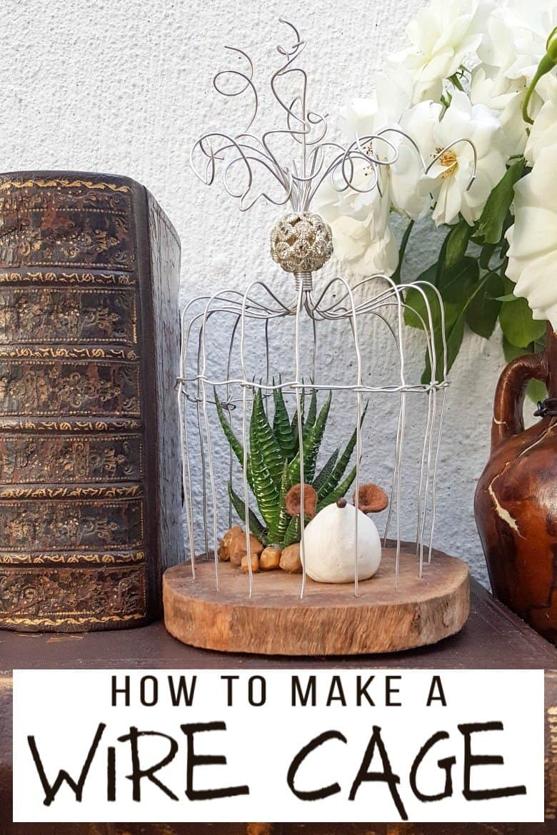 This easy to follow tutorial will show you how to make your own art deco wire bird cage. Made in a morning, it&rsquo;s a fun way to add a little handcrafted glamour to you d&eacute;cor. #BirdCage #DIY #ACraftyMix