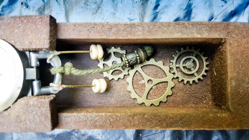 What the grandfather clock should look like before adding the twigs