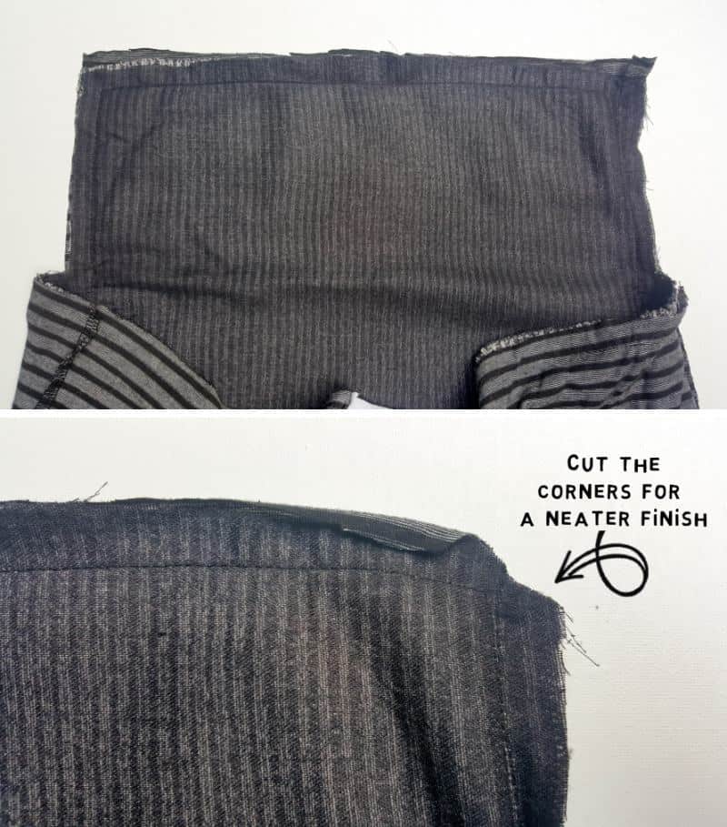 Pin the T-shirt inner to the sweater and sew
