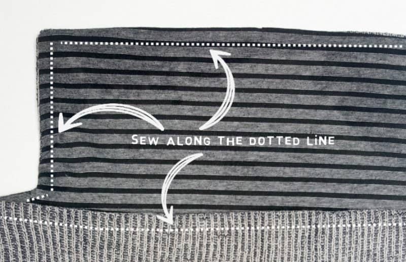 Sew all along the dotted line
