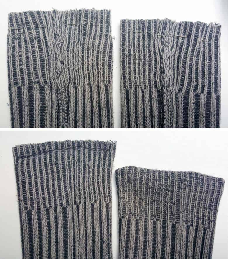 Sew the bottom of the cuffs closed to form a pocket