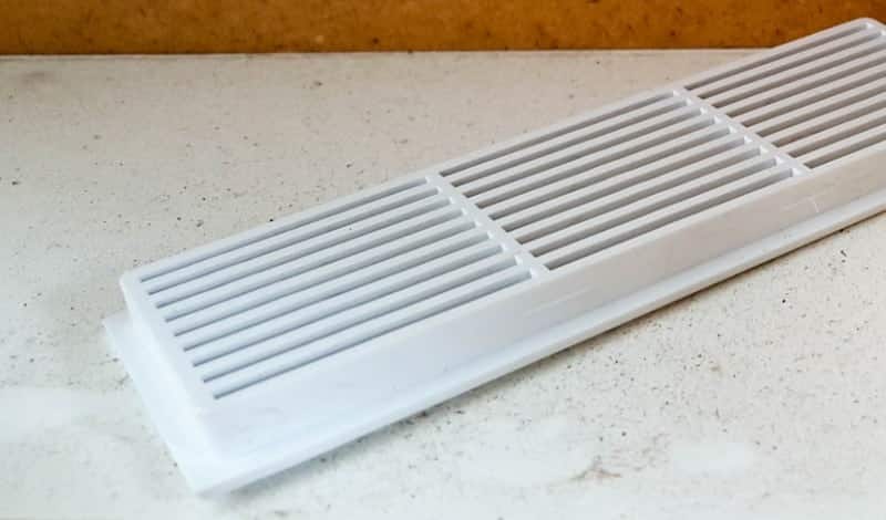 Plastic air vents that will be used for the faux distressed metal makeover