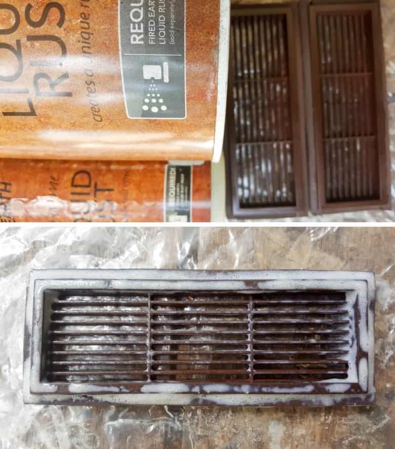 Apply the rust paint to the plastic vents