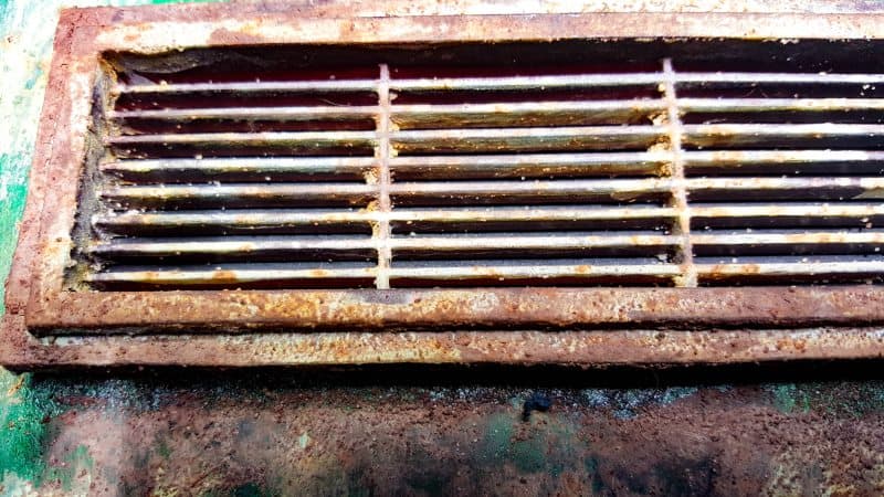 Apply the rust paint to the plastic vents