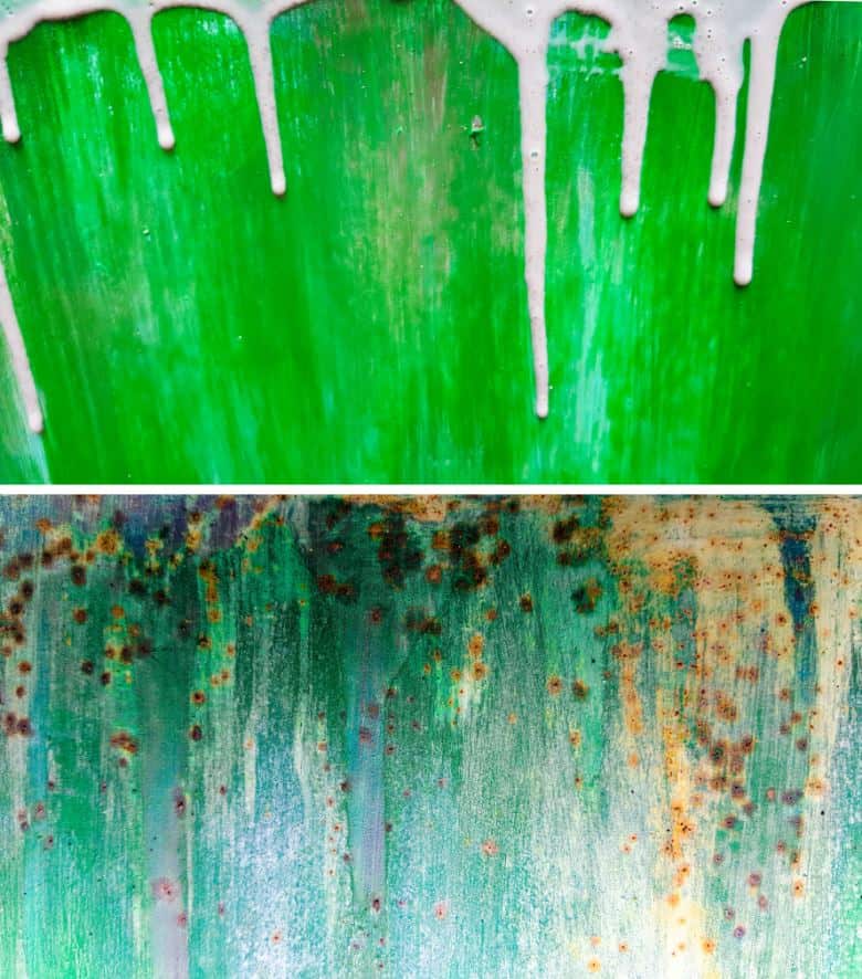 Let the rust activator run down the doors to mimic real rust formation