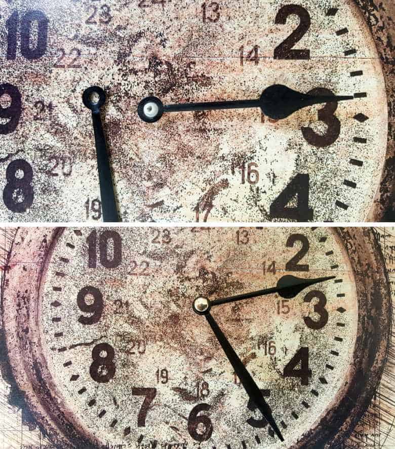 Add the clock hands to the mechanism