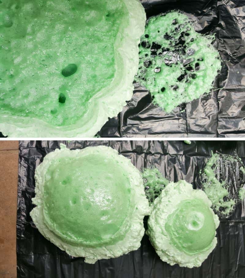 Wait for the exterior to harden and flip over so the other side can expand too